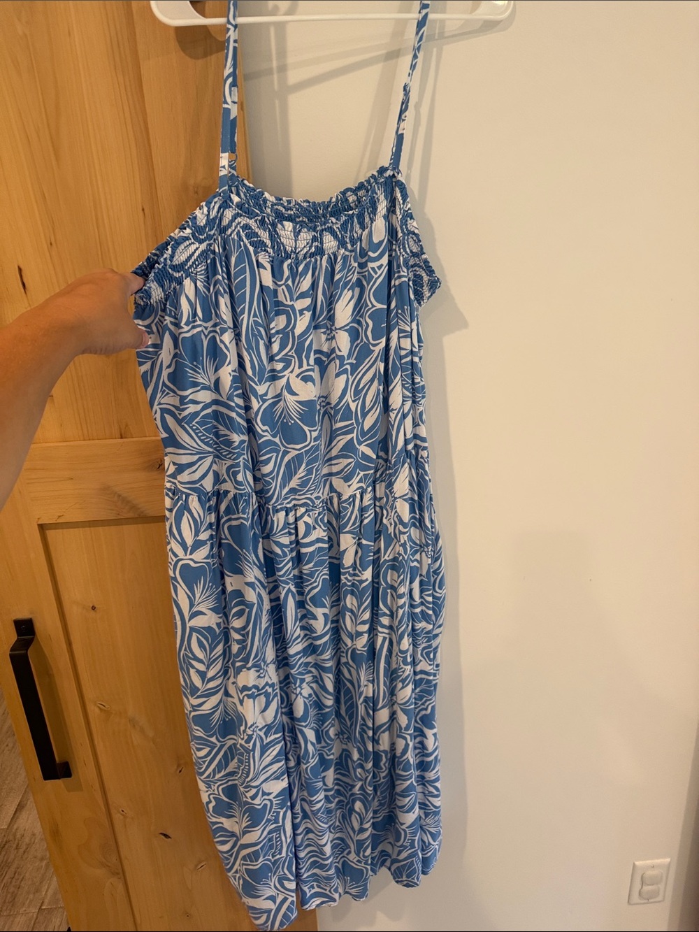 Old Navy Blue and White Floral Spaghetti Strap Dress